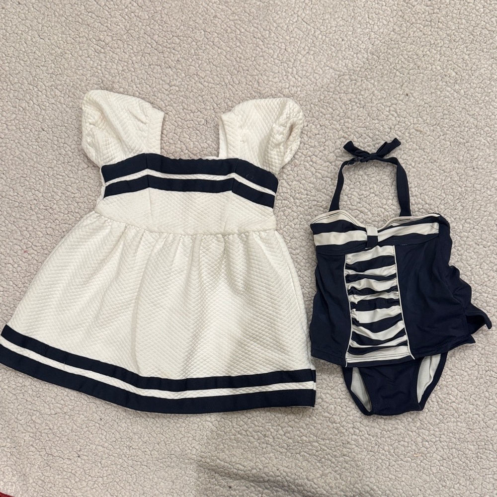Janie and Jack White and Navy Kids Matching Set